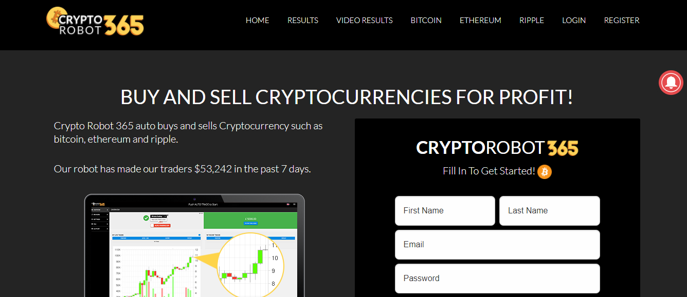 Crypto Robot 365 Home Page