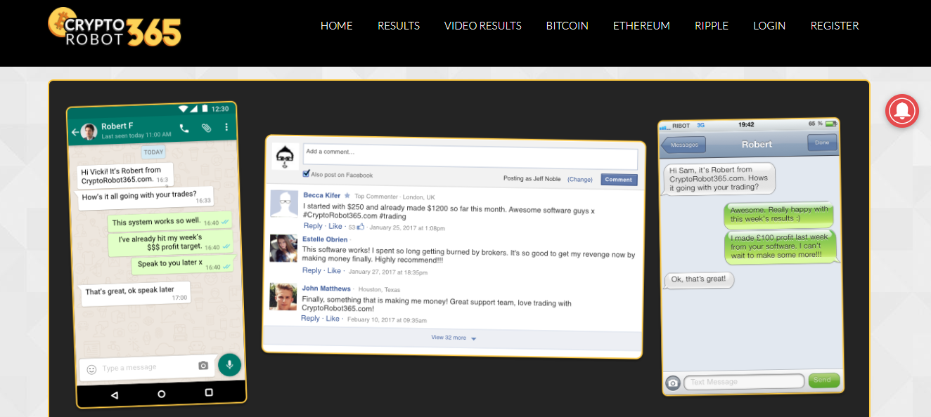 Crypto Robot 365 Testimonials