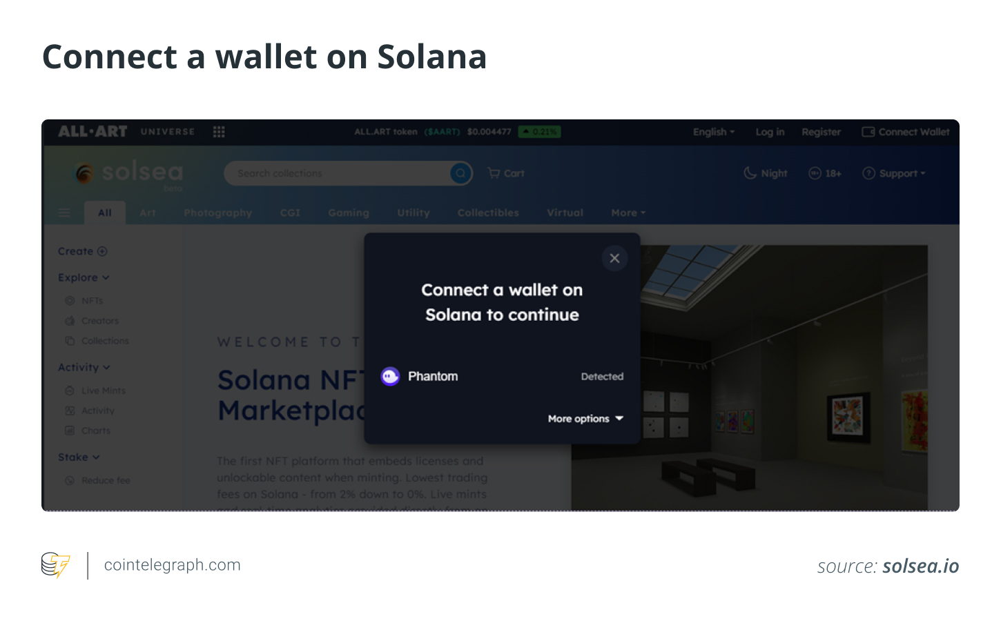 Connect a wallet on Solana